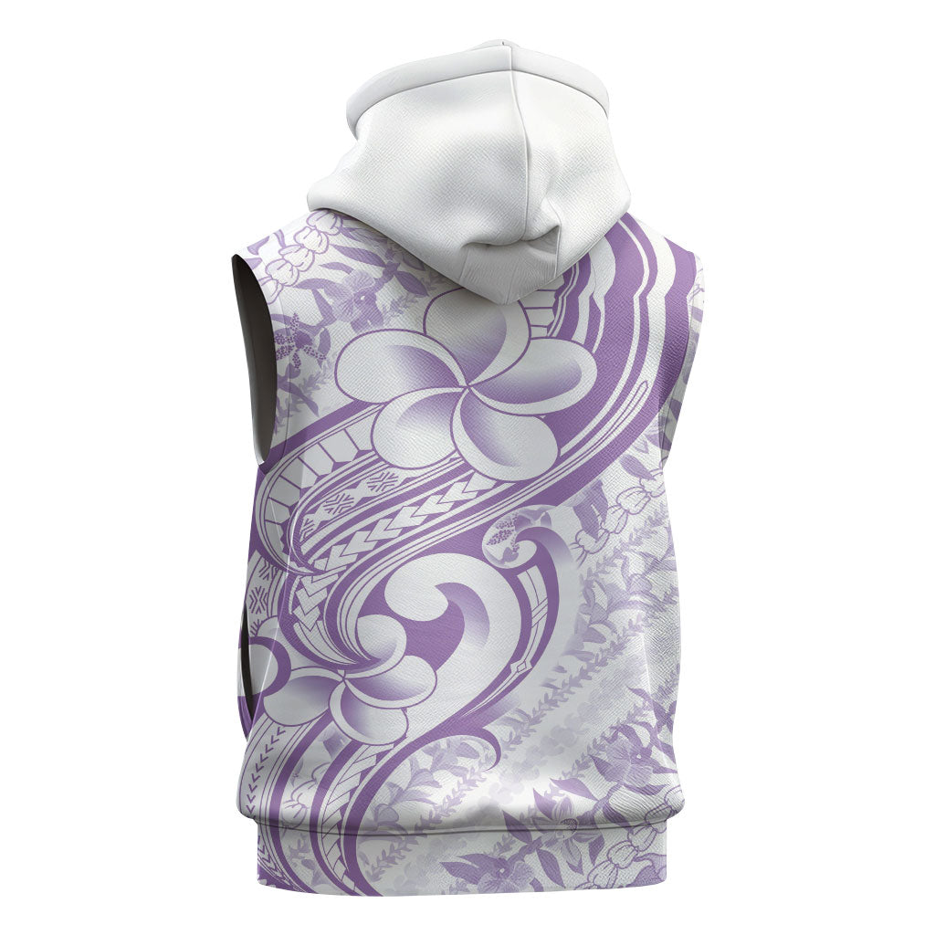 Hawaii Plumeria Lokelani Pikake Lei Sleeveless Zip Hoodie Poni Polynesian Tattoo LT9 - Polynesian Pride