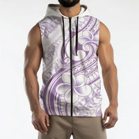 Hawaii Plumeria Lokelani Pikake Lei Sleeveless Zip Hoodie Poni Polynesian Tattoo LT9 - Polynesian Pride