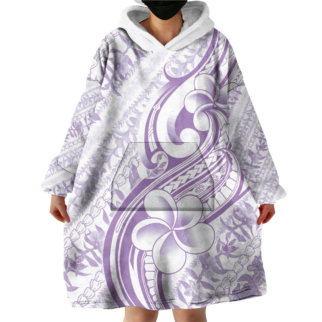Hawaii Plumeria Lokelani Pikake Lei Wearable Blanket Hoodie Poni Polynesian Tattoo LT9 - Polynesian Pride