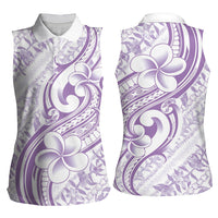 Hawaii Plumeria Lokelani Pikake Lei Women Sleeveless Polo Shirt Poni Polynesian Tattoo LT9 - Polynesian Pride