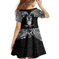 New Zealand Te Reo Maori Kid Short Sleeve Dress Kia Kaha Maori Language Week Black Style LT9 - Polynesian Pride