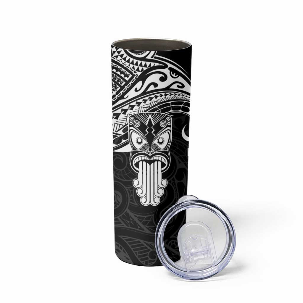 New Zealand Te Reo Maori Skinny Tumbler Kia Kaha Maori Language Week Black Style LT9 - Polynesian Pride