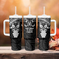 New Zealand Te Reo Maori Tumbler With Handle Kia Kaha Maori Language Week Black Style LT9 - Polynesian Pride