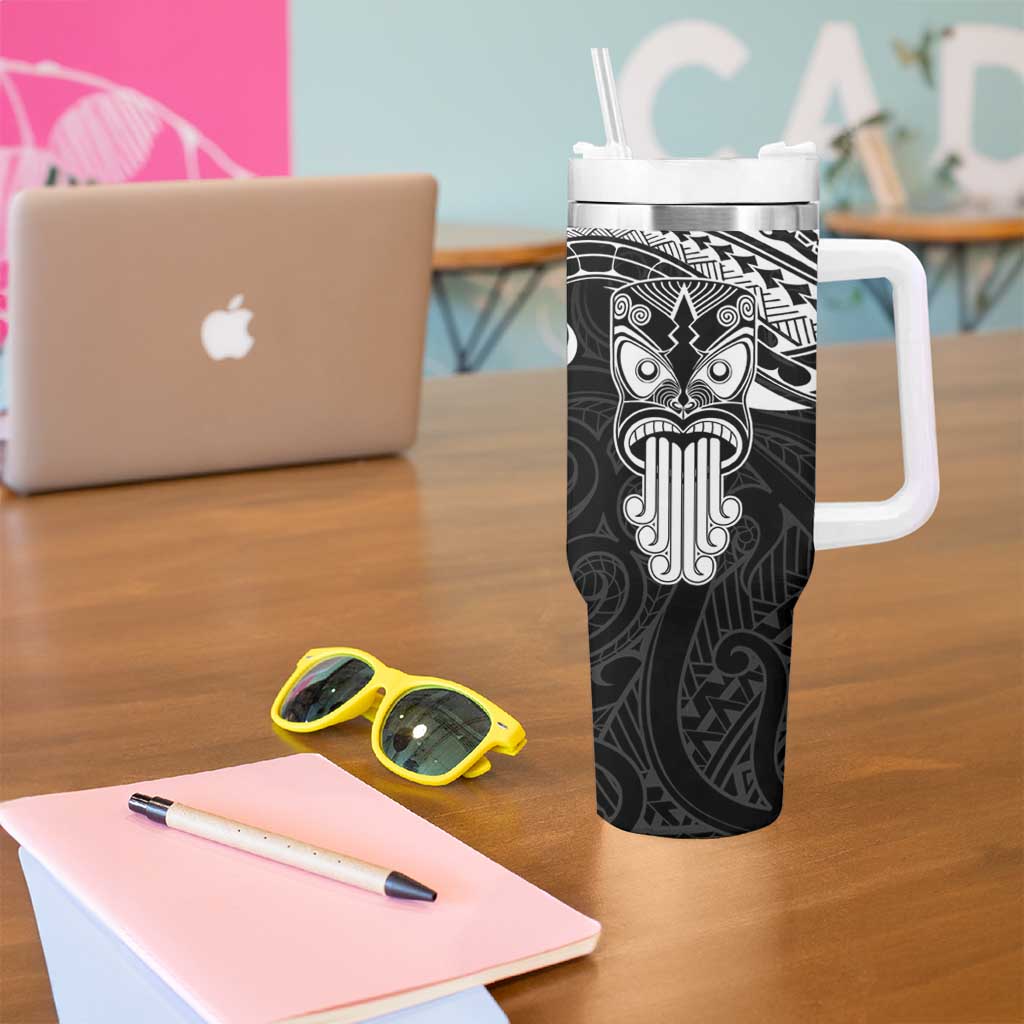 New Zealand Te Reo Maori Tumbler With Handle Kia Kaha Maori Language Week Black Style LT9 - Polynesian Pride