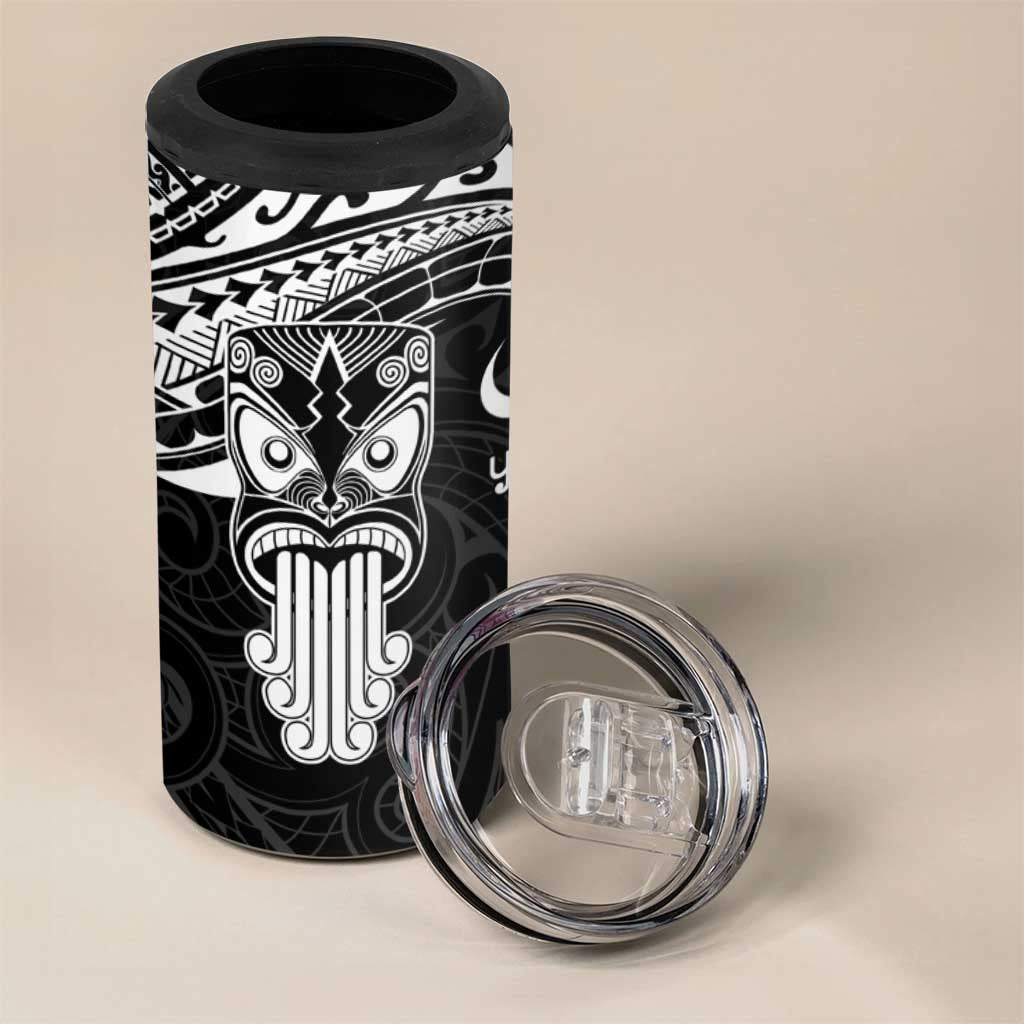 Personalised New Zealand Te Reo Maori 4 in 1 Can Cooler Tumbler Kia Kaha Maori Language Week Black Style LT9 - Polynesian Pride