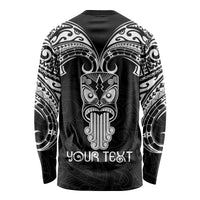 Personalised New Zealand Te Reo Maori Long Sleeve Shirt Kia Kaha Maori Language Week Black Style LT9 - Polynesian Pride
