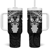 Personalised New Zealand Te Reo Maori Tumbler With Handle Kia Kaha Maori Language Week Black Style LT9 One Size: 40 oz Black - Polynesian Pride