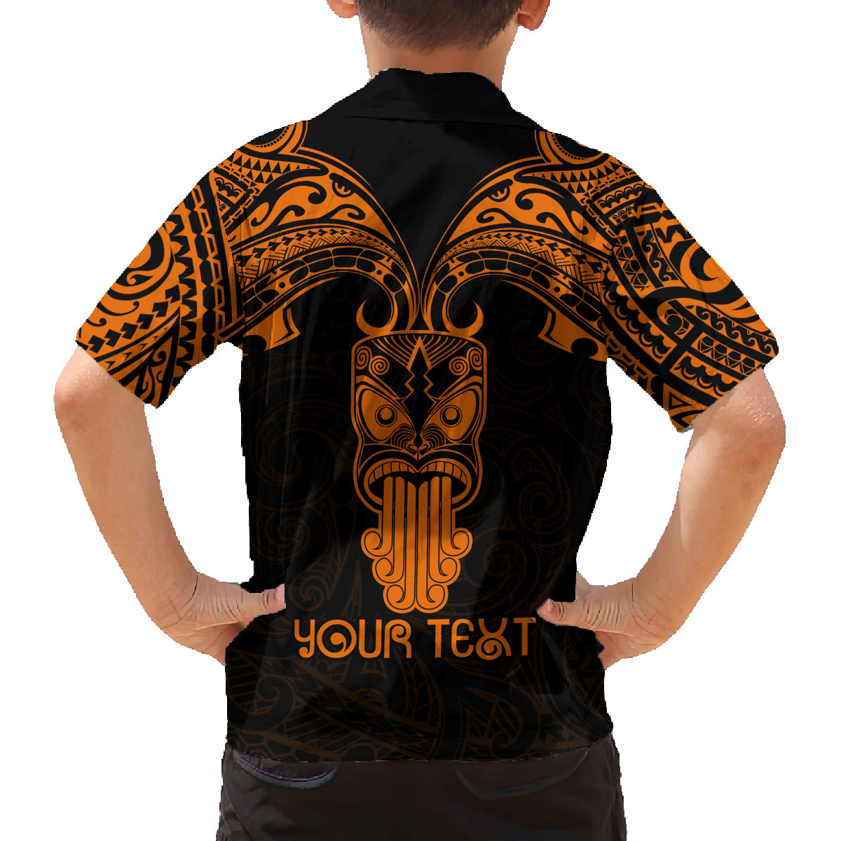 Personalised New Zealand Te Reo Maori Family Matching Tank Maxi Dress and Hawaiian Shirt Kia Kaha Maori Language Week Gold Style LT9 - Polynesian Pride