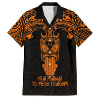 Personalised New Zealand Te Reo Maori Family Matching Tank Maxi Dress and Hawaiian Shirt Kia Kaha Maori Language Week Gold Style LT9 Dad's Shirt - Short Sleeve Gold - Polynesian Pride