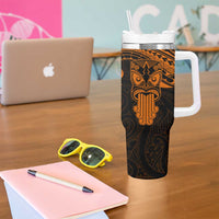 Personalised New Zealand Te Reo Maori Tumbler With Handle Kia Kaha Maori Language Week Gold Style LT9 - Polynesian Pride