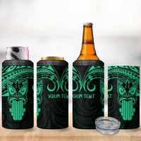 Personalised New Zealand Te Reo Maori 4 in 1 Can Cooler Tumbler Kia Kaha Maori Language Week Green Style LT9 - Polynesian Pride