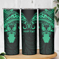 Personalised New Zealand Te Reo Maori Skinny Tumbler Kia Kaha Maori Language Week Green Style LT9 - Polynesian Pride