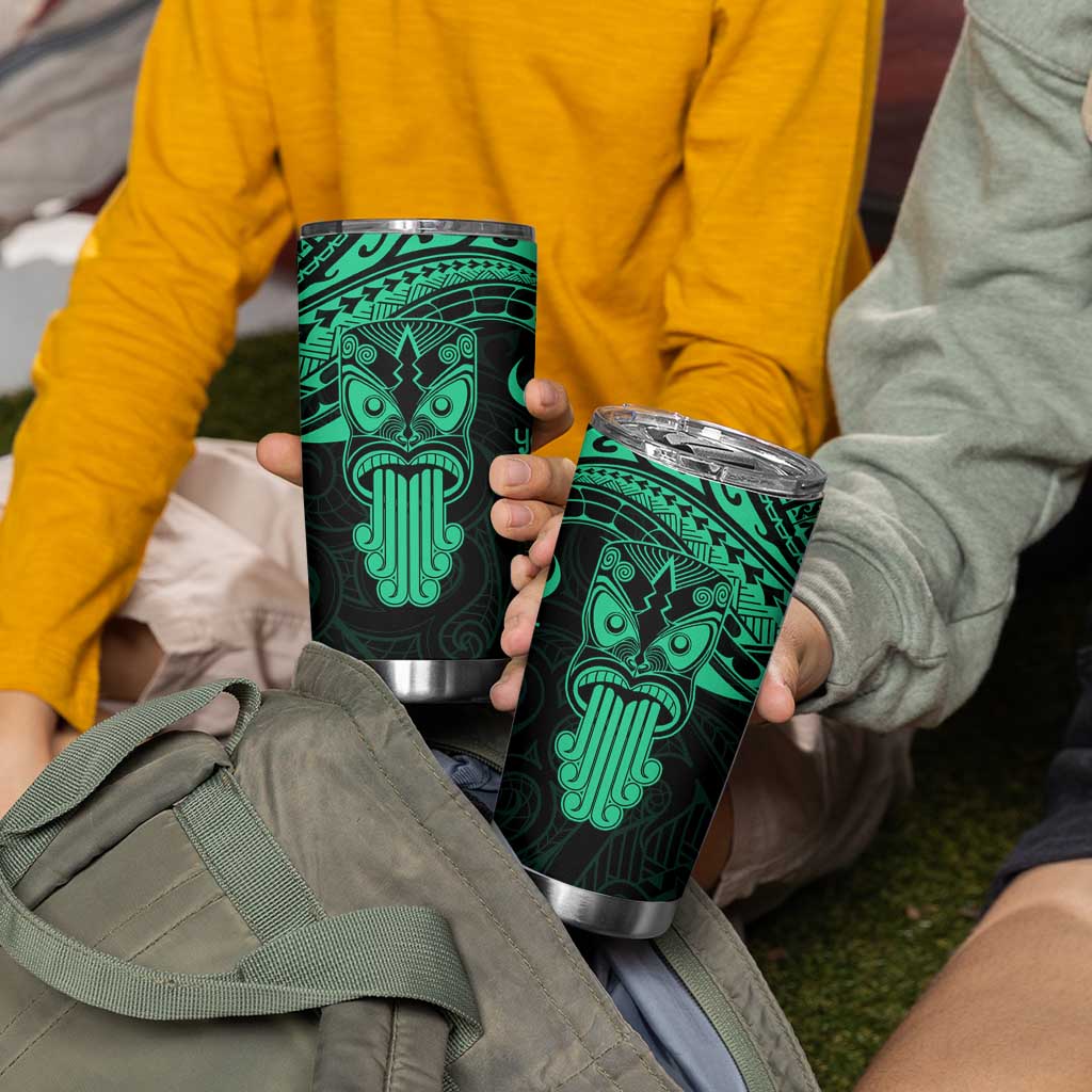 Personalised New Zealand Te Reo Maori Tumbler Cup Kia Kaha Maori Language Week Green Style LT9 - Polynesian Pride