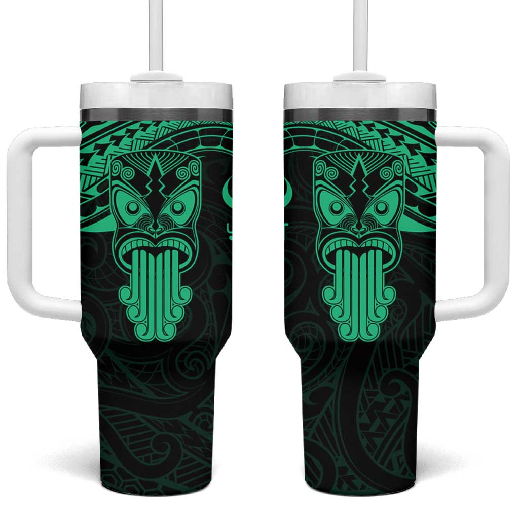 Personalised New Zealand Te Reo Maori Tumbler With Handle Kia Kaha Maori Language Week Green Style LT9 One Size: 40 oz Green - Polynesian Pride
