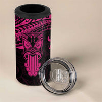 Personalised New Zealand Te Reo Maori 4 in 1 Can Cooler Tumbler Kia Kaha Maori Language Week Pink Style LT9 - Polynesian Pride