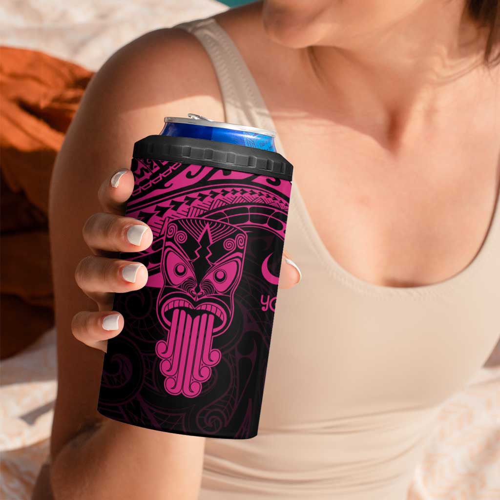 Personalised New Zealand Te Reo Maori 4 in 1 Can Cooler Tumbler Kia Kaha Maori Language Week Pink Style LT9 - Polynesian Pride