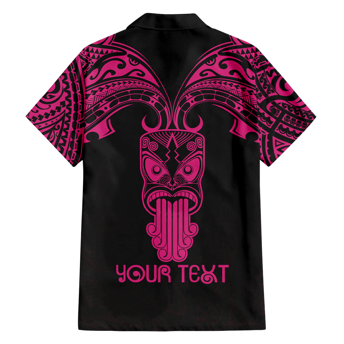 Personalised New Zealand Te Reo Maori Family Matching Off Shoulder Maxi Dress and Hawaiian Shirt Kia Kaha Maori Language Week Pink Style LT9 - Polynesian Pride