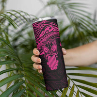 Personalised New Zealand Te Reo Maori Skinny Tumbler Kia Kaha Maori Language Week Pink Style LT9 - Polynesian Pride