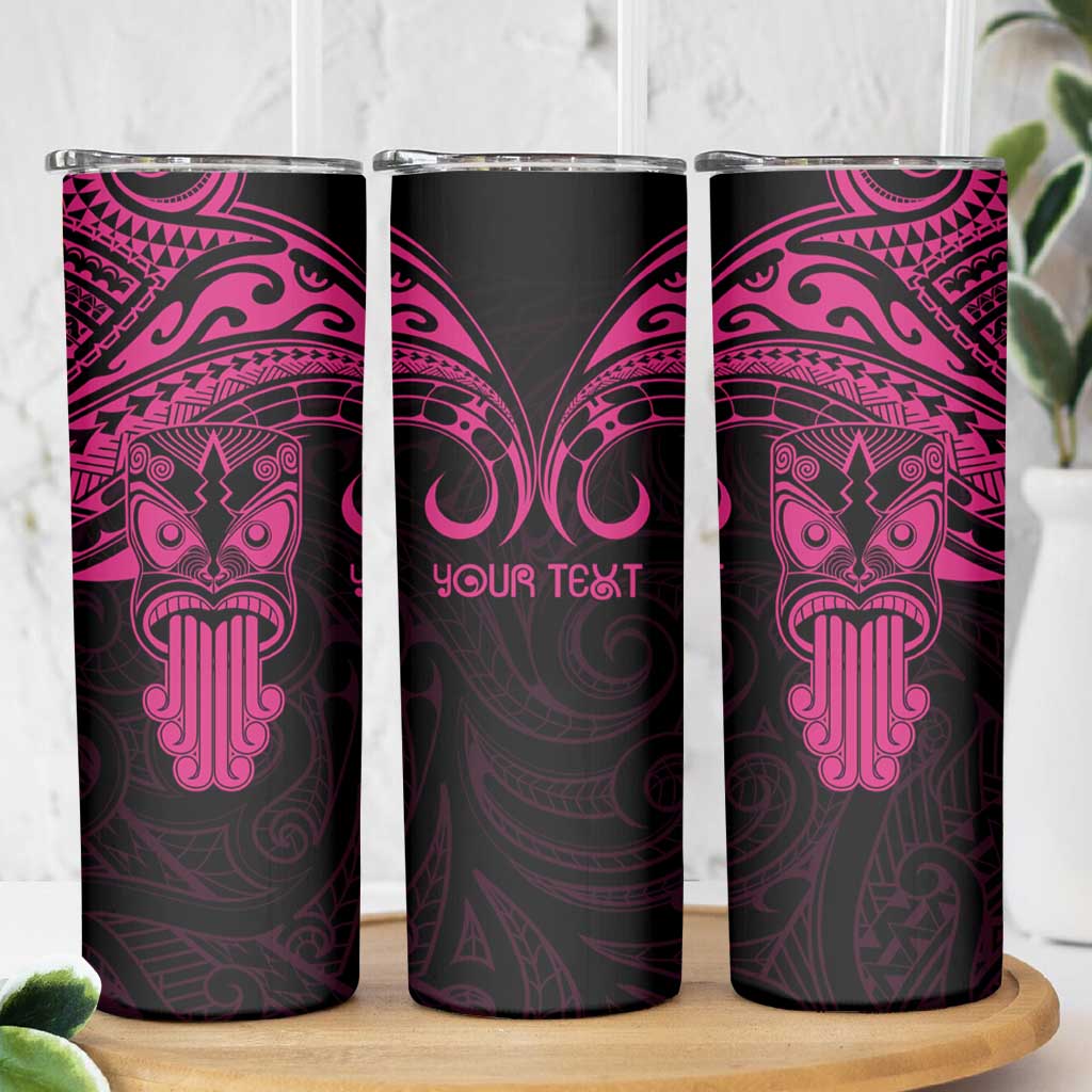 Personalised New Zealand Te Reo Maori Skinny Tumbler Kia Kaha Maori Language Week Pink Style LT9 - Polynesian Pride