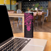 Personalised New Zealand Te Reo Maori Skinny Tumbler Kia Kaha Maori Language Week Pink Style LT9 - Polynesian Pride