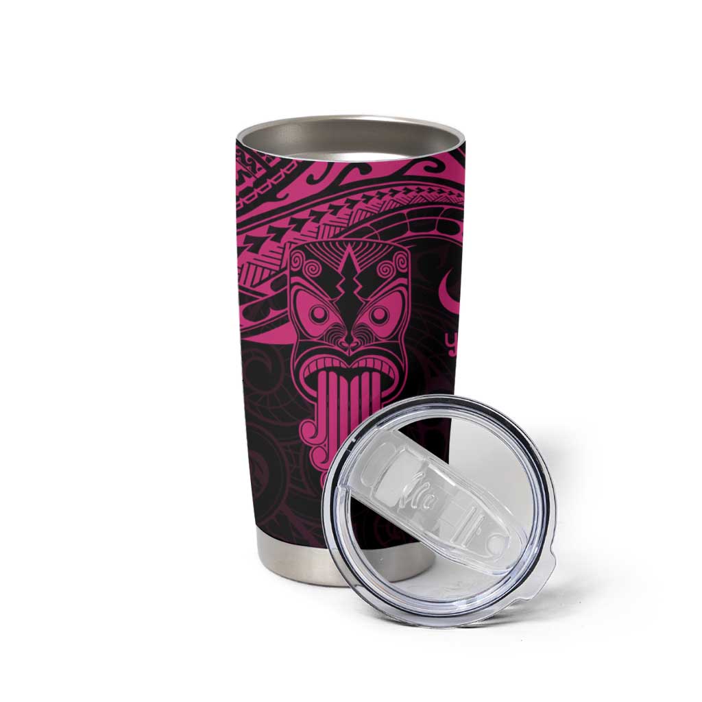 Personalised New Zealand Te Reo Maori Tumbler Cup Kia Kaha Maori Language Week Pink Style LT9 - Polynesian Pride