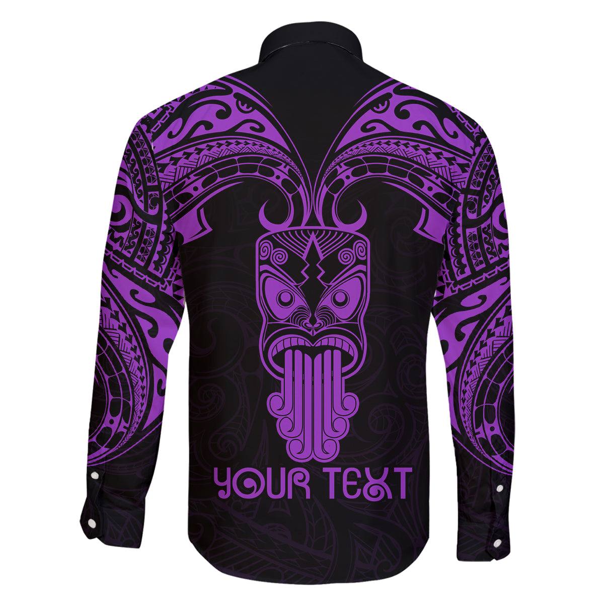 Personalised New Zealand Te Reo Maori Family Matching Off Shoulder Maxi Dress and Hawaiian Shirt Kia Kaha Maori Language Week Purple Style LT9 - Polynesian Pride
