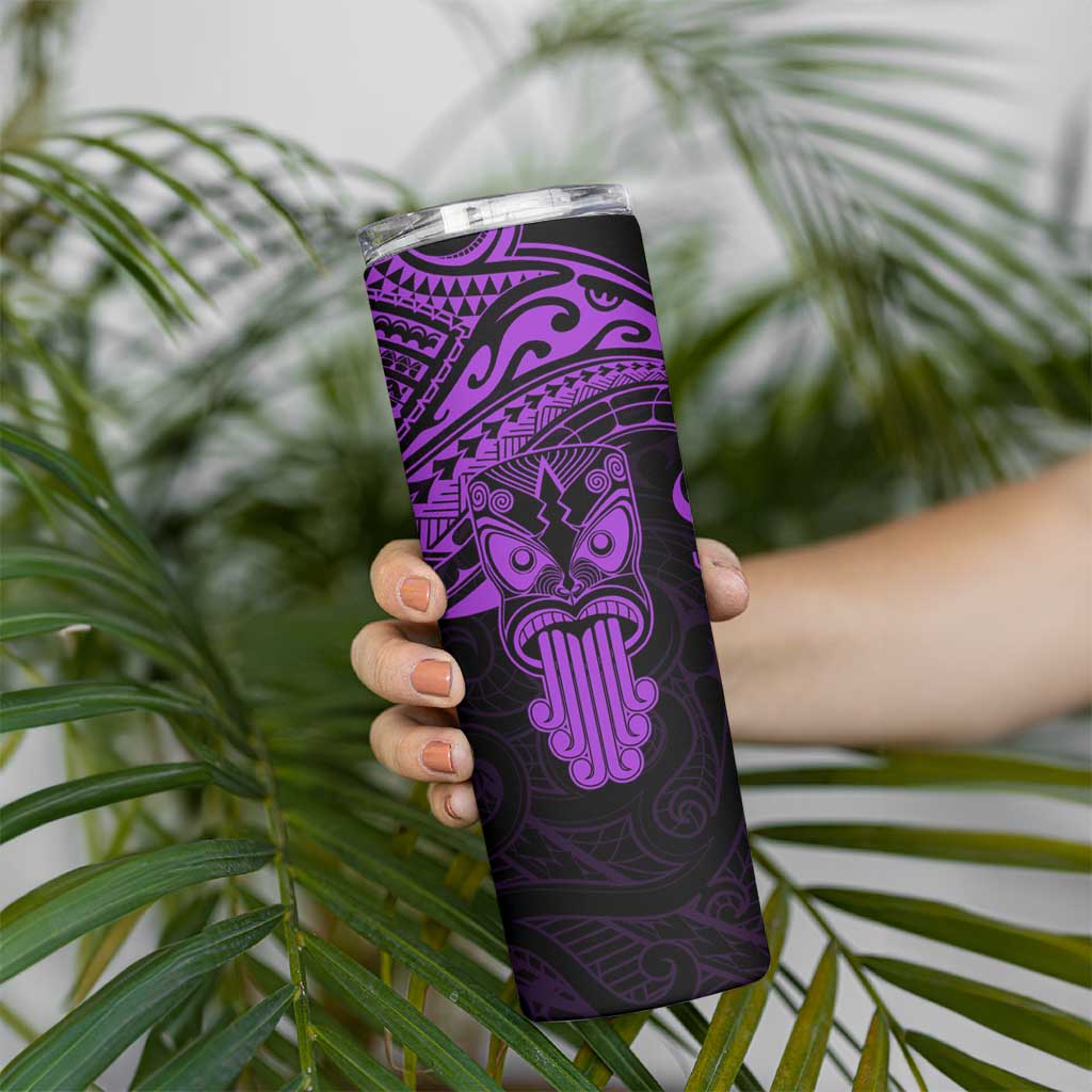 Personalised New Zealand Te Reo Maori Skinny Tumbler Kia Kaha Maori Language Week Purple Style LT9 - Polynesian Pride