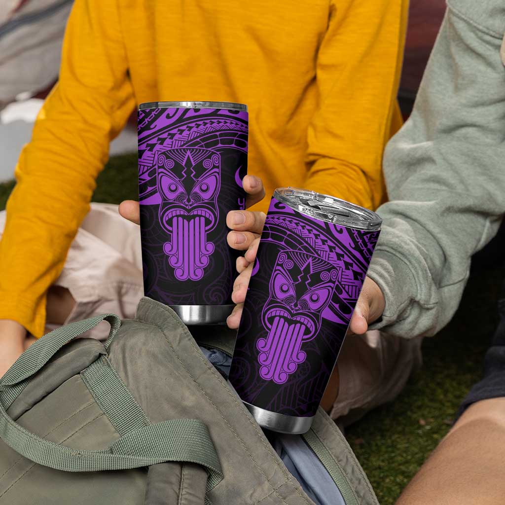Personalised New Zealand Te Reo Maori Tumbler Cup Kia Kaha Maori Language Week Purple Style LT9 - Polynesian Pride