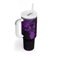 Personalised New Zealand Te Reo Maori Tumbler With Handle Kia Kaha Maori Language Week Purple Style LT9 - Polynesian Pride