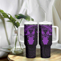 Personalised New Zealand Te Reo Maori Tumbler With Handle Kia Kaha Maori Language Week Purple Style LT9 - Polynesian Pride
