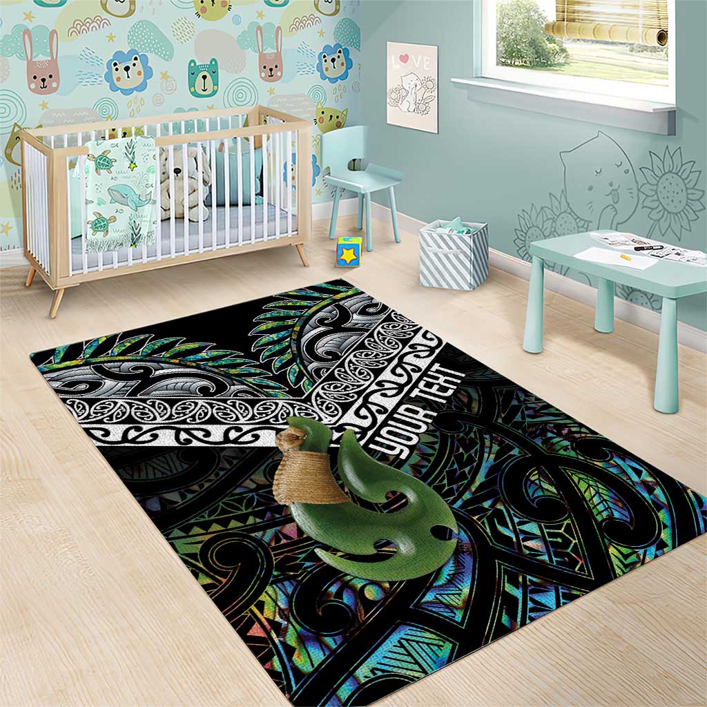 Personalised Maori Manaia Area Rug New Zealand Tribal Hei Matau Papua Shell LT9 - Polynesian Pride