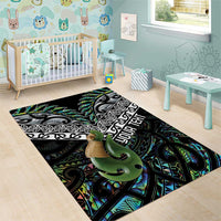 Personalised Maori Manaia Area Rug New Zealand Tribal Hei Matau Papua Shell LT9 - Polynesian Pride