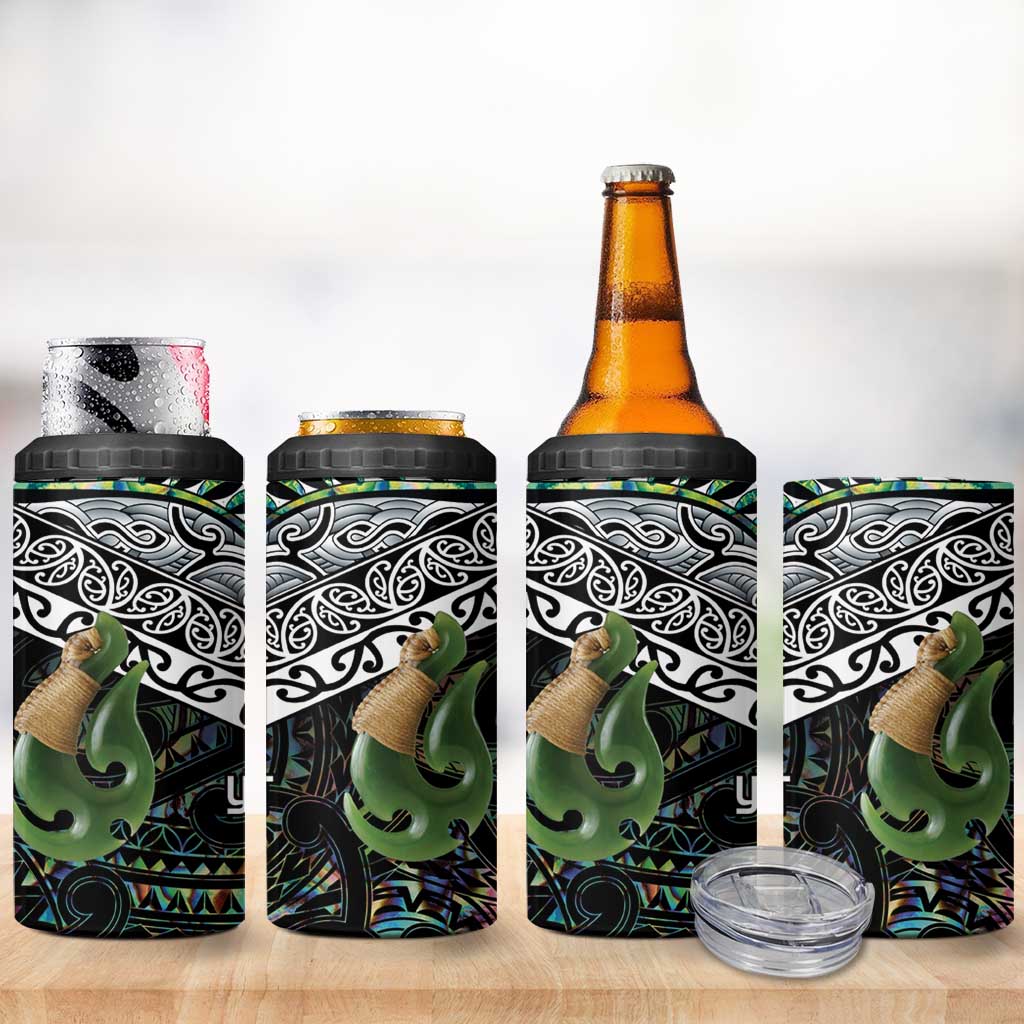 Personalised Maori Manaia 4 in 1 Can Cooler Tumbler New Zealand Tribal Hei Matau Papua Shell LT9 - Polynesian Pride