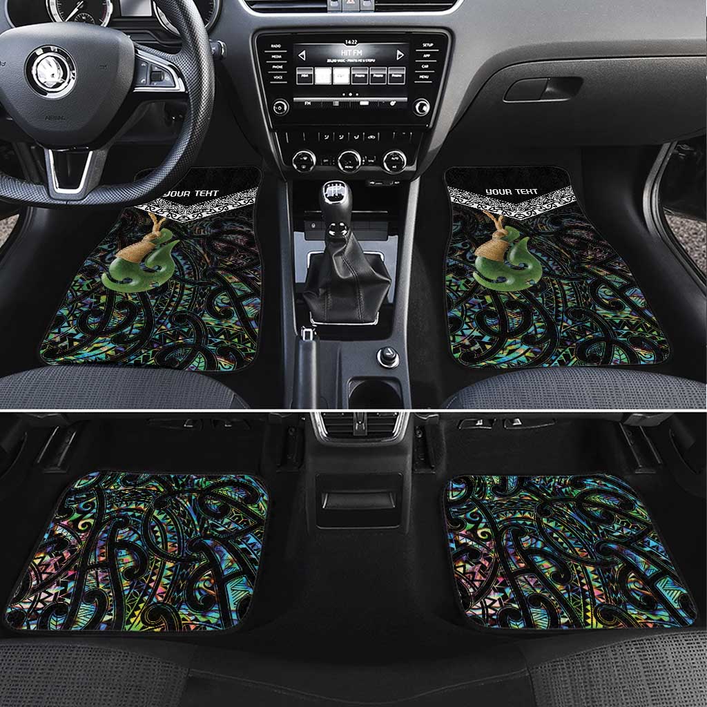 Personalised Maori Manaia Car Mats New Zealand Tribal Hei Matau Papua Shell LT9 Set 4pcs Green - Polynesian Pride