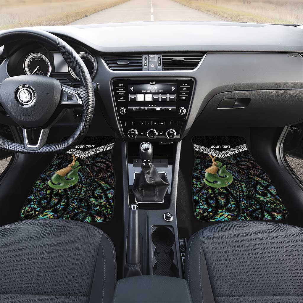 Personalised Maori Manaia Car Mats New Zealand Tribal Hei Matau Papua Shell LT9 Set 2pcs - Front Green - Polynesian Pride