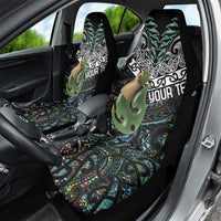 Personalised Maori Manaia Car Seat Cover New Zealand Tribal Hei Matau Papua Shell LT9 - Polynesian Pride