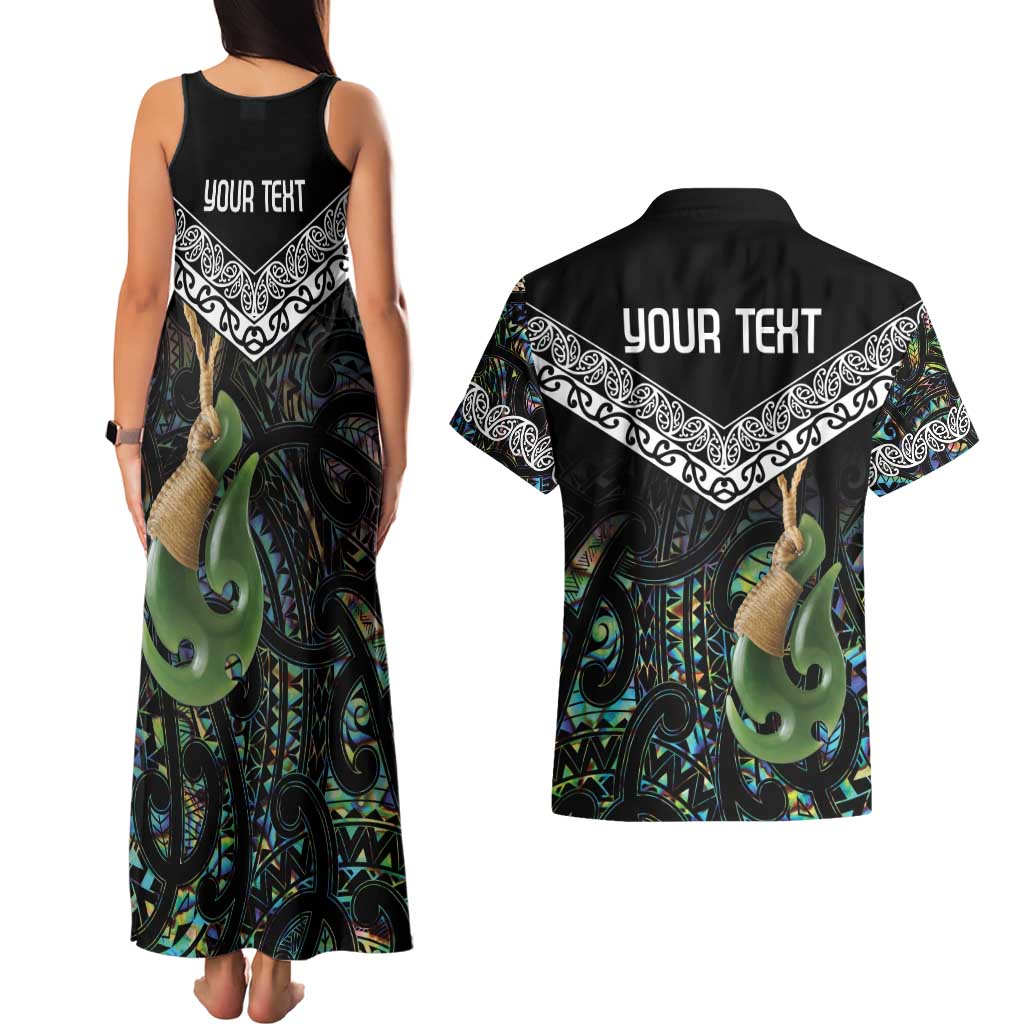 Personalised Maori Manaia Couples Matching Tank Maxi Dress and Hawaiian Shirt New Zealand Tribal Hei Matau Papua Shell LT9 - Polynesian Pride