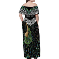 Personalised Maori Manaia Family Matching Off Shoulder Maxi Dress and Hawaiian Shirt New Zealand Tribal Hei Matau Papua Shell LT9 - Polynesian Pride