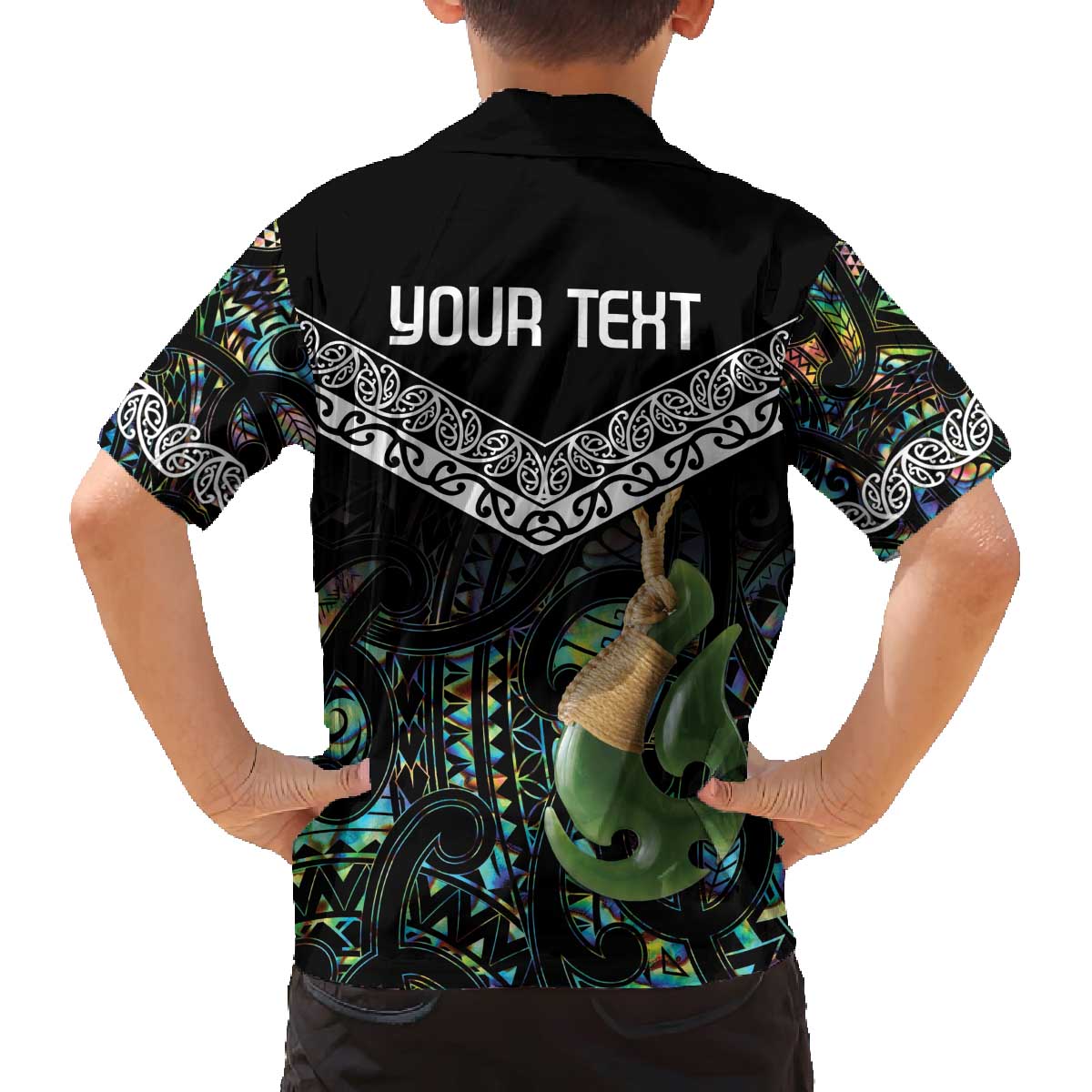Personalised Maori Manaia Family Matching Off Shoulder Short Dress and Hawaiian Shirt New Zealand Tribal Hei Matau Papua Shell LT9 - Polynesian Pride