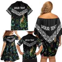 Personalised Maori Manaia Family Matching Off Shoulder Short Dress and Hawaiian Shirt New Zealand Tribal Hei Matau Papua Shell LT9 - Polynesian Pride