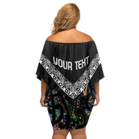 Personalised Maori Manaia Family Matching Off Shoulder Short Dress and Hawaiian Shirt New Zealand Tribal Hei Matau Papua Shell LT9 - Polynesian Pride
