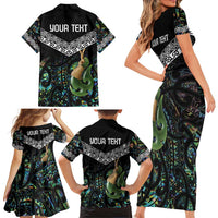 Personalised Maori Manaia Family Matching Short Sleeve Bodycon Dress and Hawaiian Shirt New Zealand Tribal Hei Matau Papua Shell LT9 - Polynesian Pride