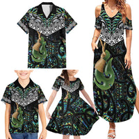 Personalised Maori Manaia Family Matching Summer Maxi Dress and Hawaiian Shirt New Zealand Tribal Hei Matau Papua Shell LT9 - Polynesian Pride