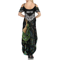 Personalised Maori Manaia Family Matching Summer Maxi Dress and Hawaiian Shirt New Zealand Tribal Hei Matau Papua Shell LT9 - Polynesian Pride