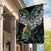 Personalised Maori Manaia Garden Flag New Zealand Tribal Hei Matau Papua Shell LT9 House Flag Green - Polynesian Pride