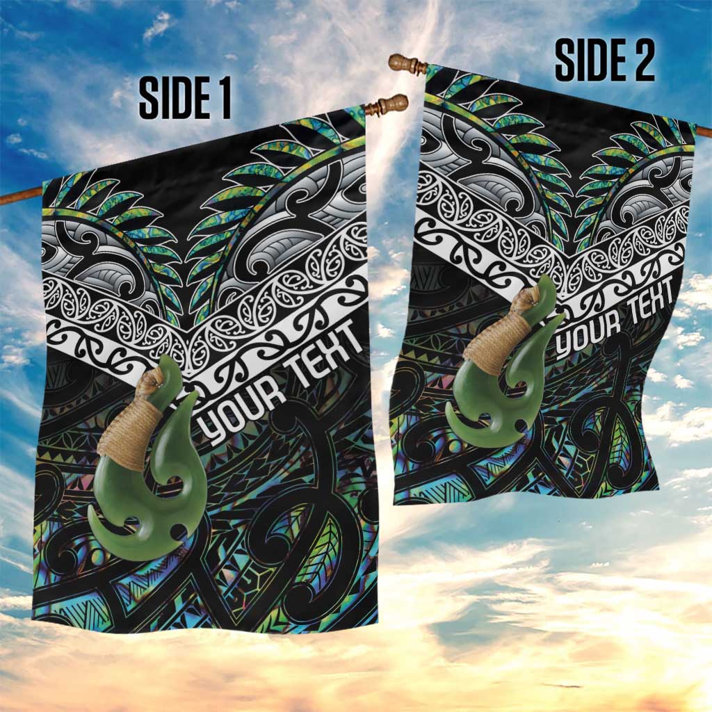 Personalised Maori Manaia Garden Flag New Zealand Tribal Hei Matau Papua Shell LT9 - Polynesian Pride