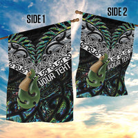 Personalised Maori Manaia Garden Flag New Zealand Tribal Hei Matau Papua Shell LT9 - Polynesian Pride