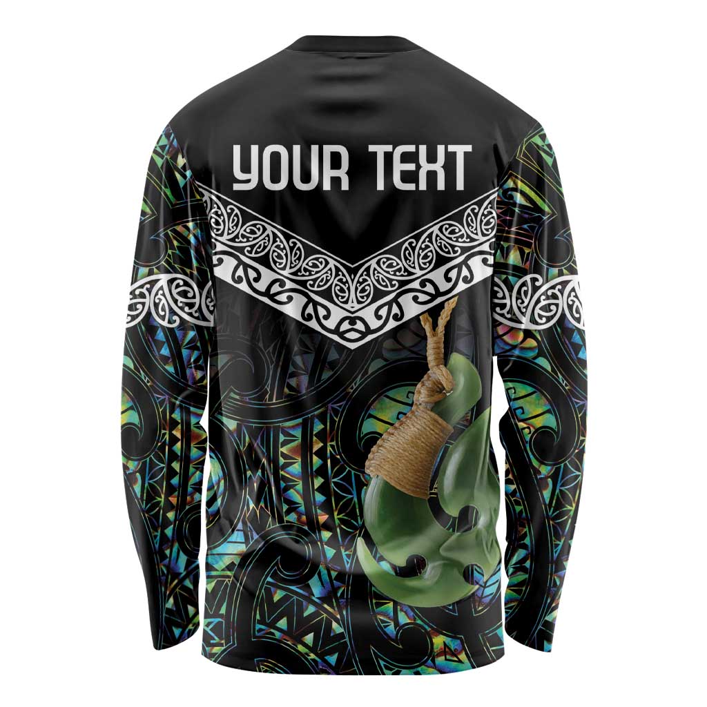 Personalised Maori Manaia Long Sleeve Shirt New Zealand Tribal Hei Matau Papua Shell LT9 - Polynesian Pride
