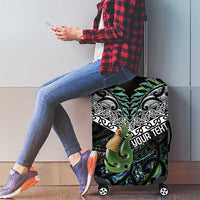Personalised Maori Manaia Luggage Cover New Zealand Tribal Hei Matau Papua Shell