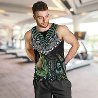 Personalised Maori Manaia Men Tank Top New Zealand Tribal Hei Matau Papua Shell LT9 Green - Polynesian Pride